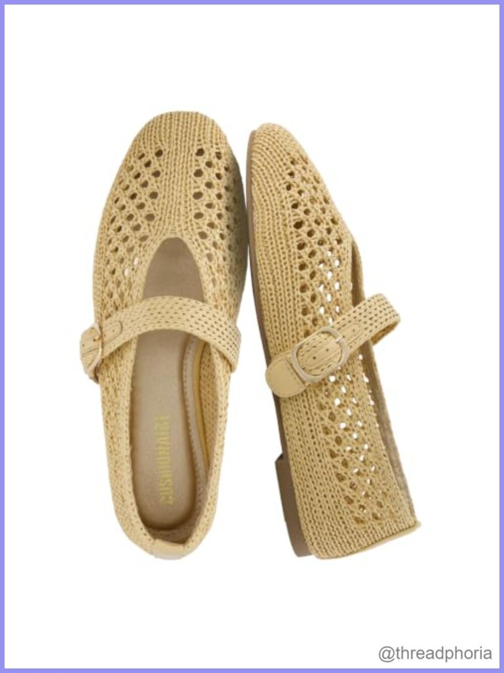 CUSHIONAIRE Monet Woven Mary Jane Flats Memory Foam Comfort